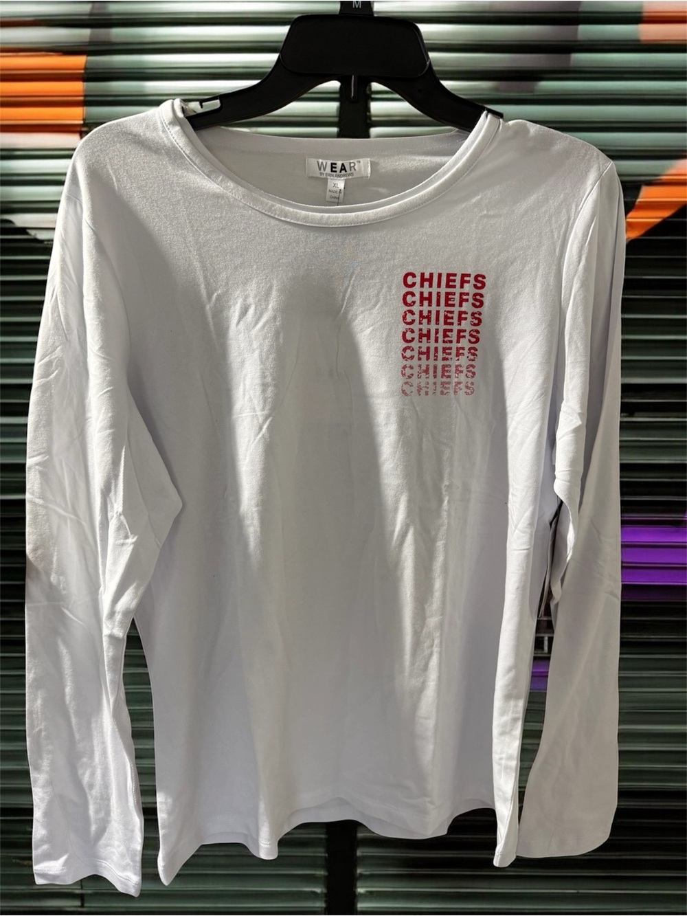 NFL White Tee with Red CHIEFS Stack